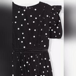 Nasty Gal Size 4 Polka Black and White Polka Dot Mini Dress